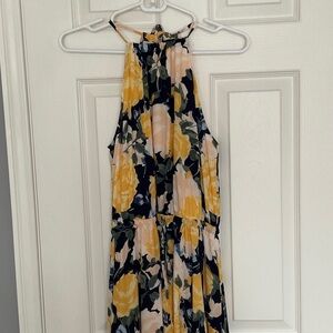ABS Allen Schwartz. Floral Maxi Dress - Yellow and Black